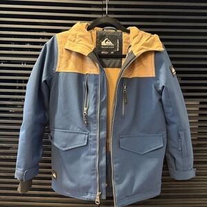 Quiksilver Navy and Tan Ski/Snowboard Jacket - S, 10
